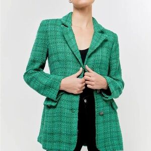Endless Rose Emerald Tweed Blazer